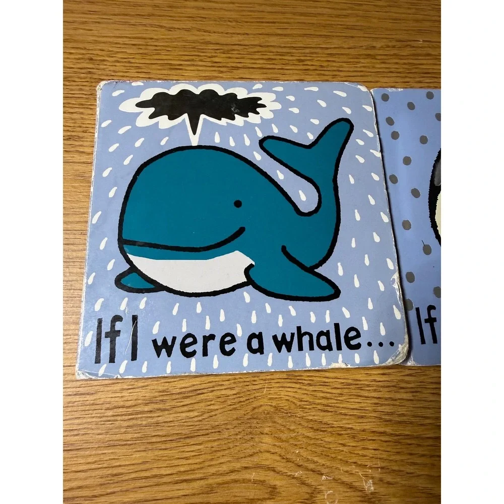 Jellycat If I Were a Whale / Penguin Sensory Touch Board Book Set Anne Wilkinson